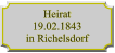 Heirat 19.02.1843 in Richelsdorf