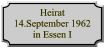 Heirat 14.September 1962 in Essen I
